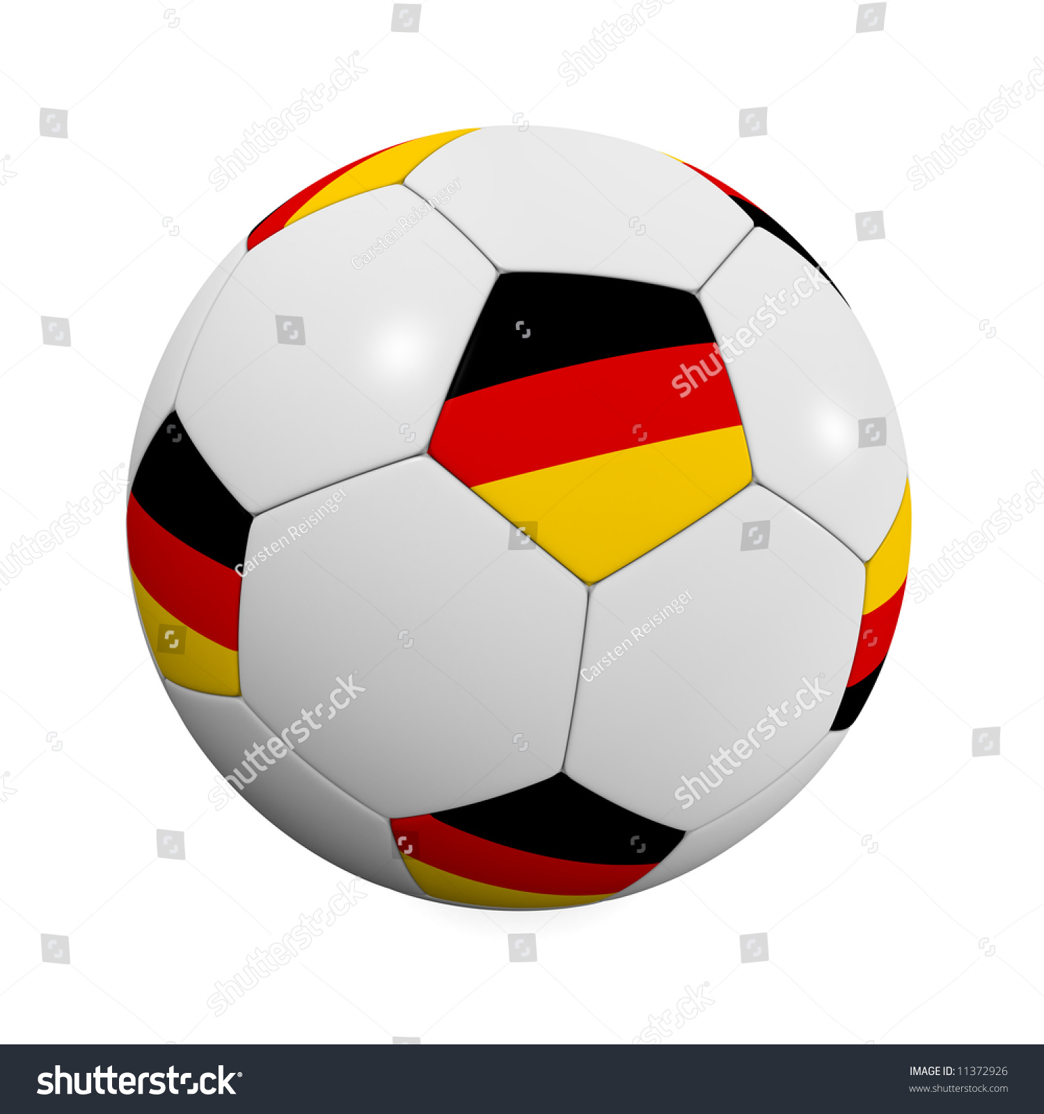 German Soccer Ball - Very Highly Detailed German Soccer Ball Stock 