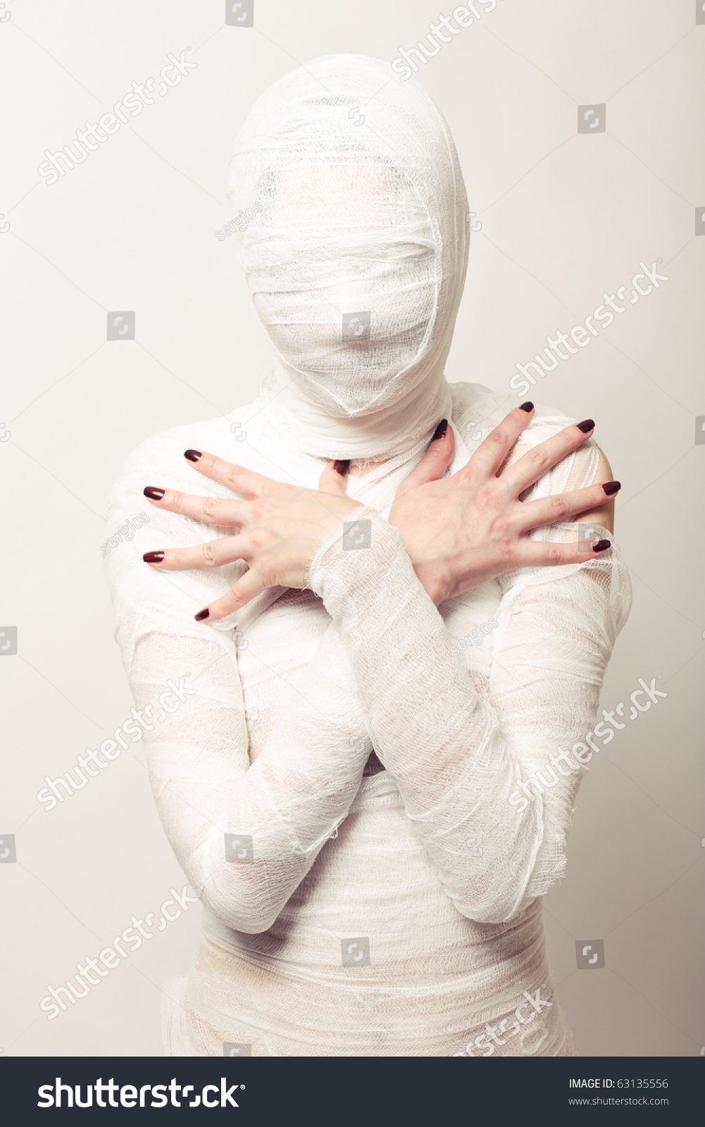 Girl Dressed As A Bandaged Mummy Stock Photo 63135556 Shutterstock