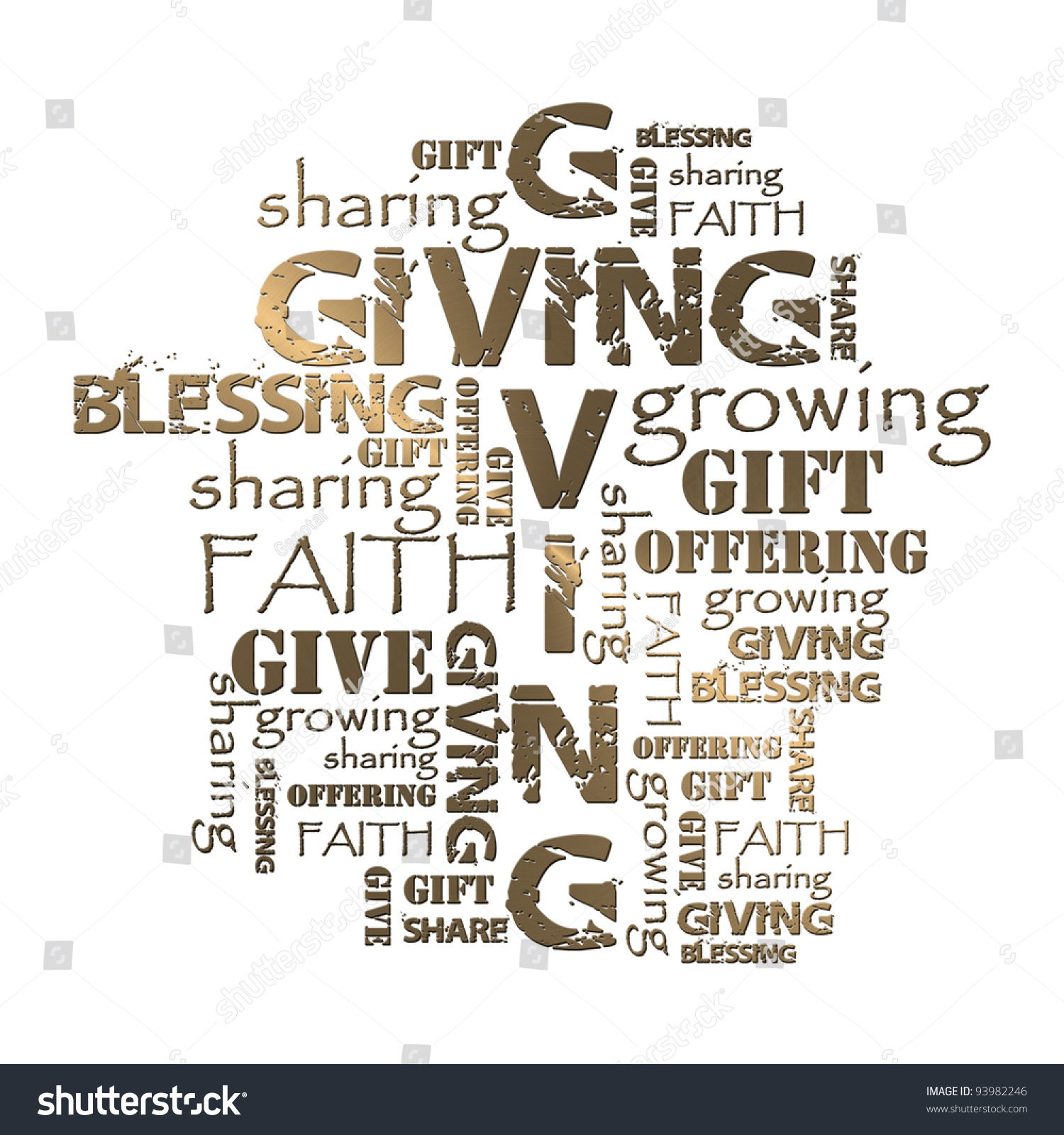 Giving Offering Blessing Background Gold Text Stock Photo 93982246