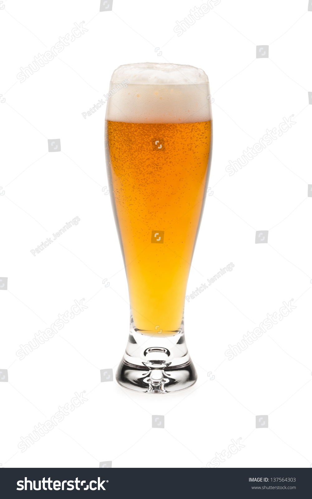 Glass Beer With Foam Top Stock Photo 137564303 Shutterstock