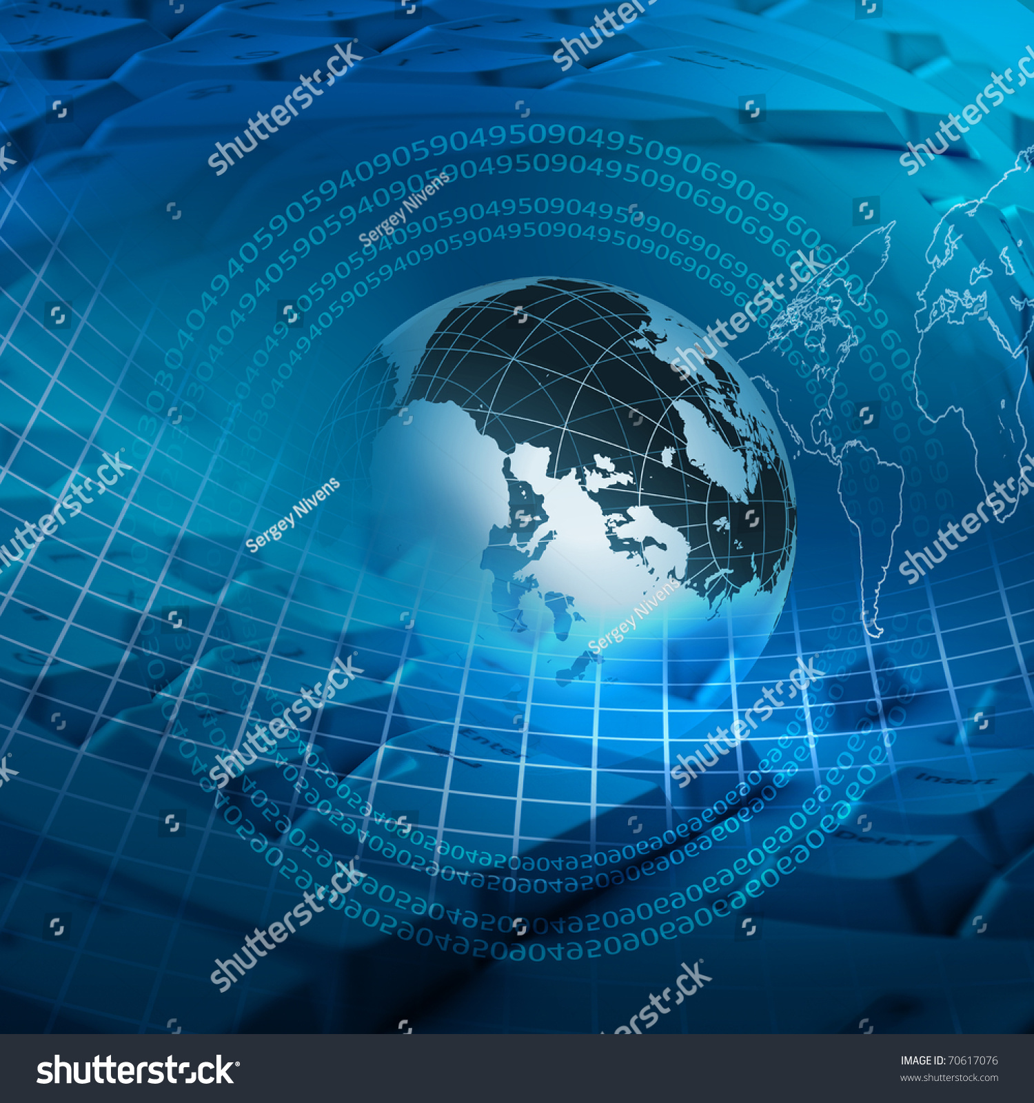 Global Business And Modern Global Technology Illustrated Stock Photo ...