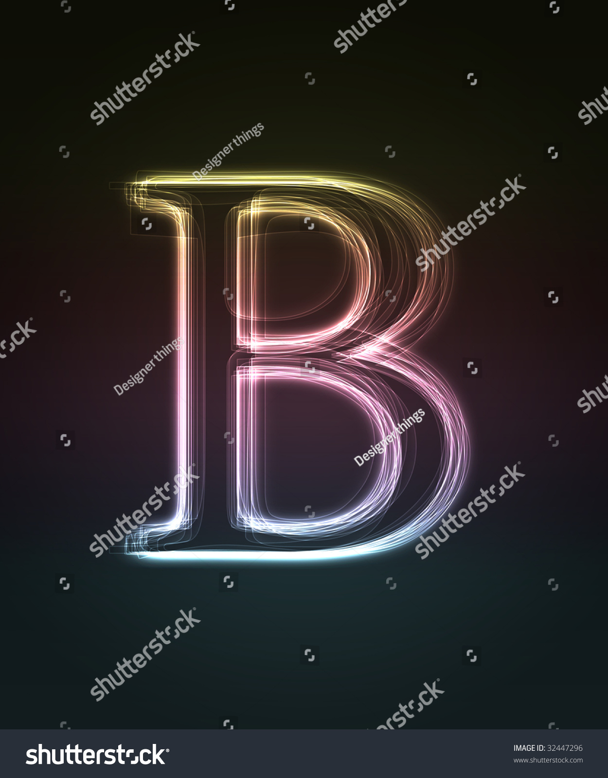 Glowing Font. Shiny Letter B. Stock Photo 32447296 : Shutterstock