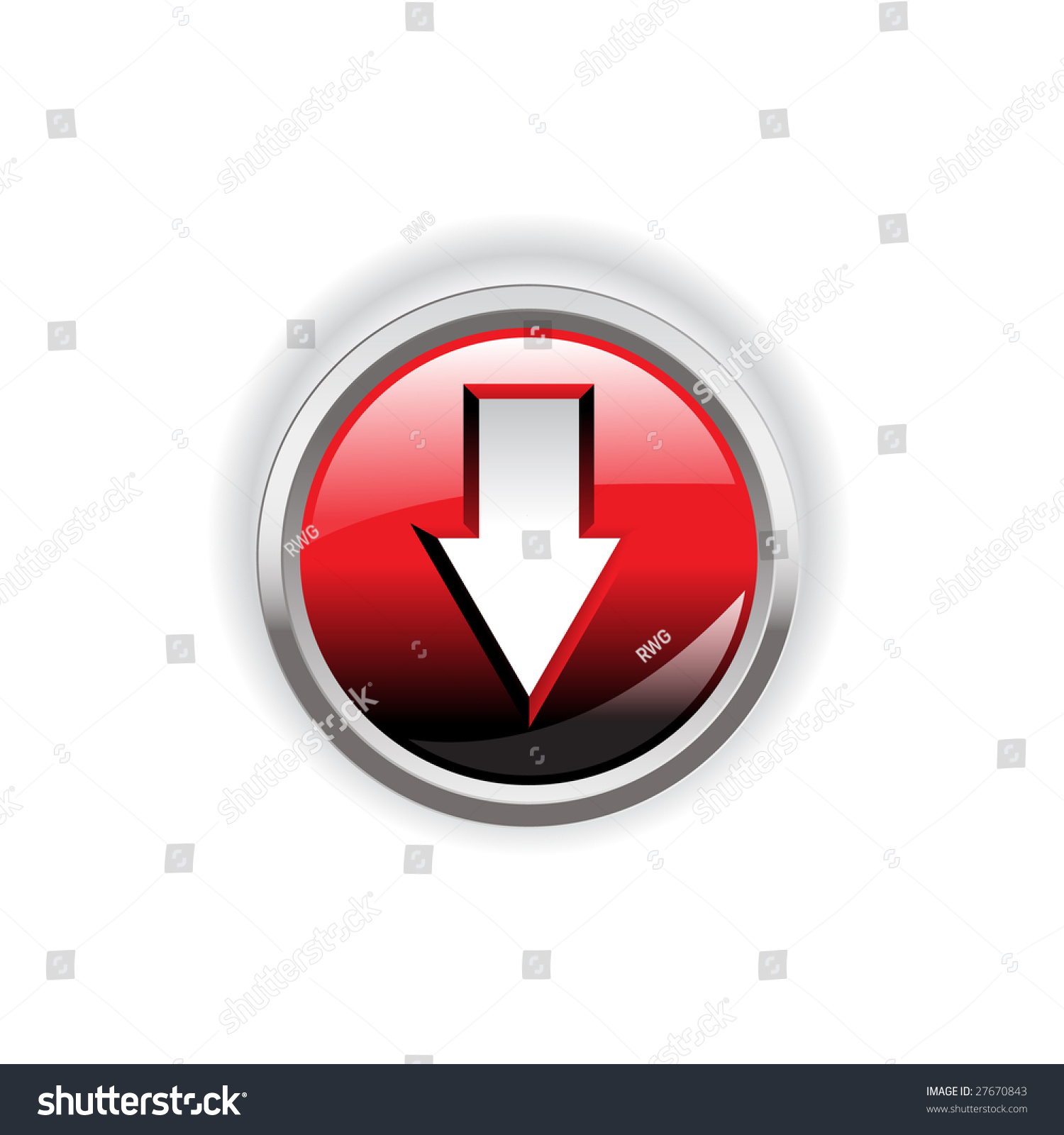 Glowing Metallic Web Button Isolated On A White Background Glowing Metallic Web Button Isolated On A White Background
