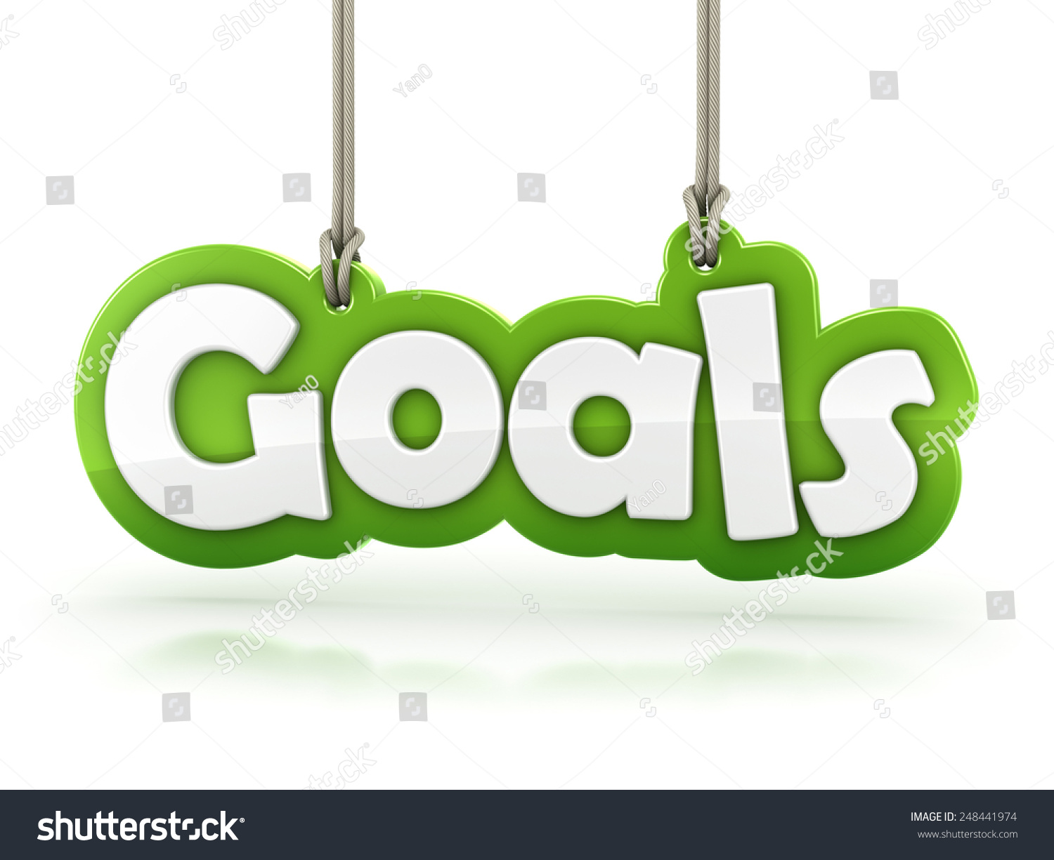 Goals Green Word Text Hanging On Stock Illustration