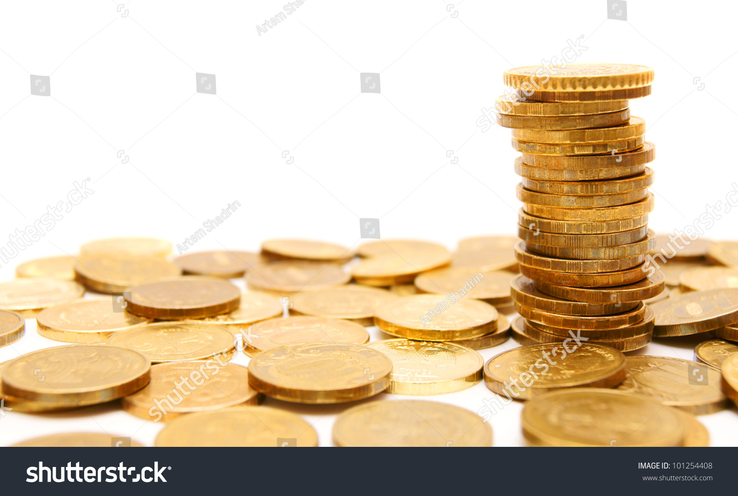 Gold Coins. On A White Background. Stock Photo 101254408 : Shutterstock