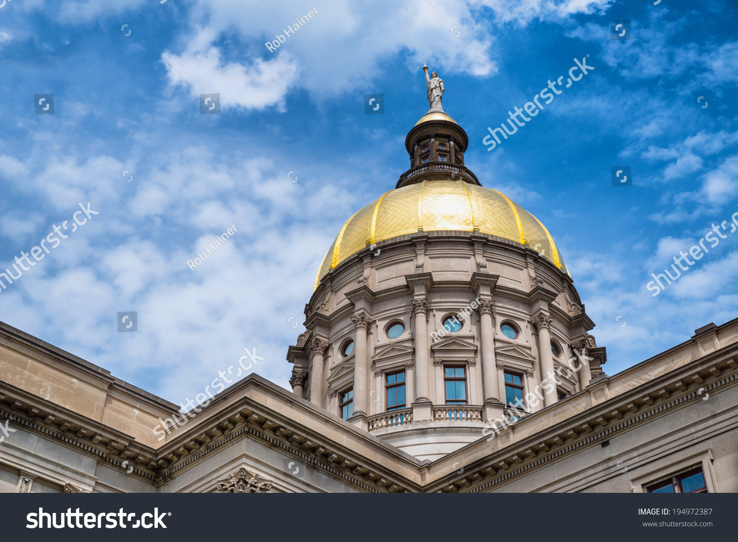 Gold Dome Of Georgia Capitol In Atlanta Stock Photo 194972387