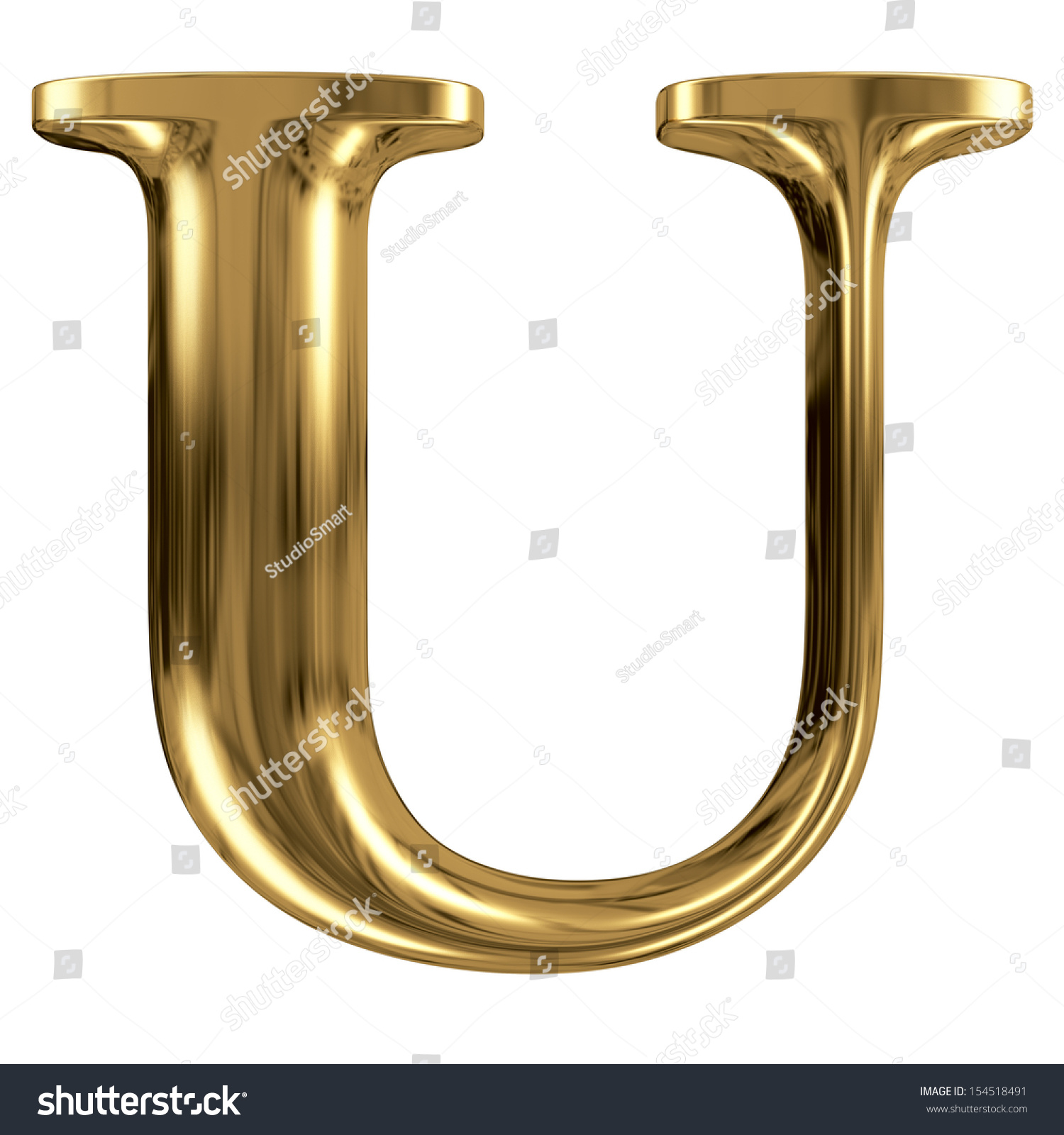 Golden Font Type Letter U Uppercase Stock Photo 154518491 Shutterstock