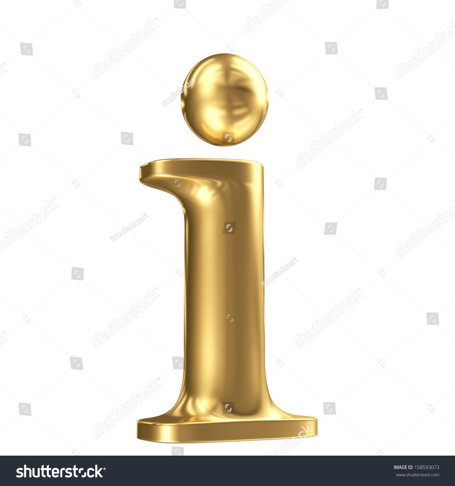 Golden Matt Lowercase Letter Perspective Jewellery Stock Illustration