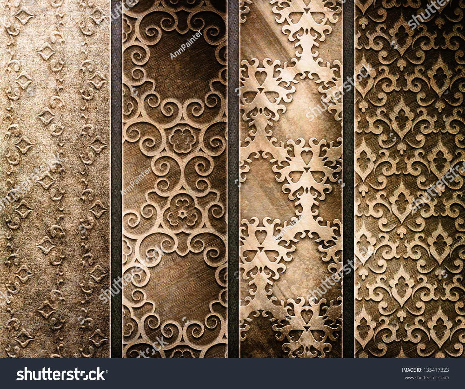 Golden Metal Banner Stock Photo 135417323 : Shutterstock