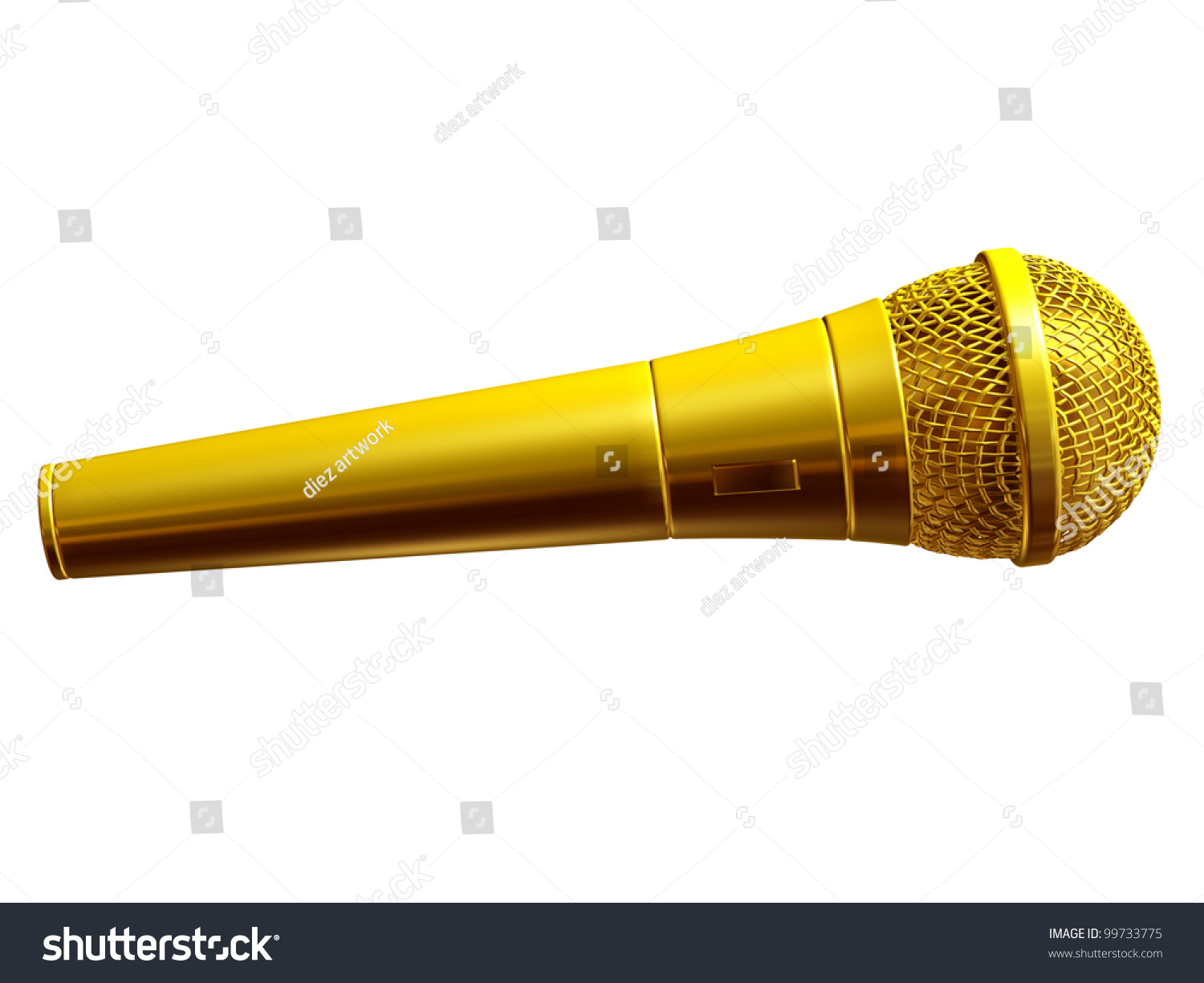 Golden Microphone Stock Illustration 99733775 - Shutterstock