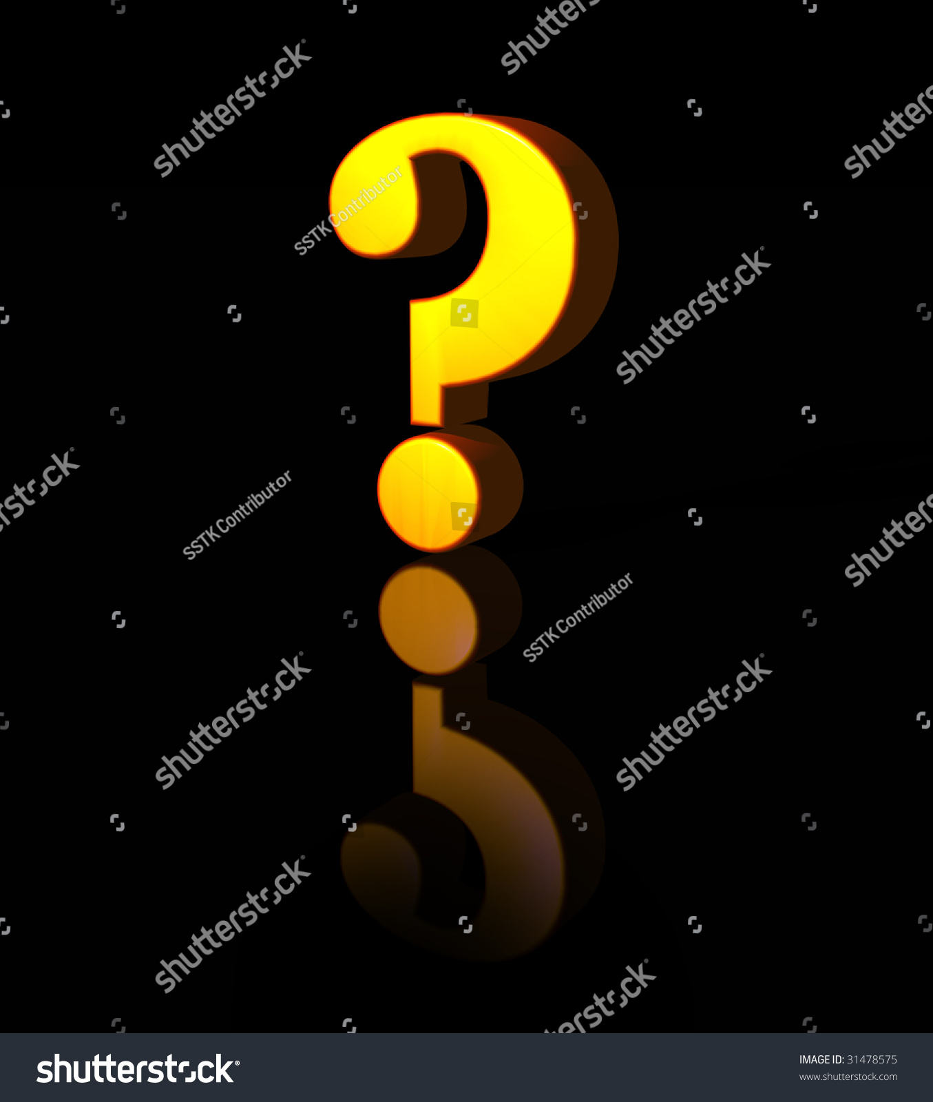 Golden Question Mark On Black Background Stock Illustration 31478575