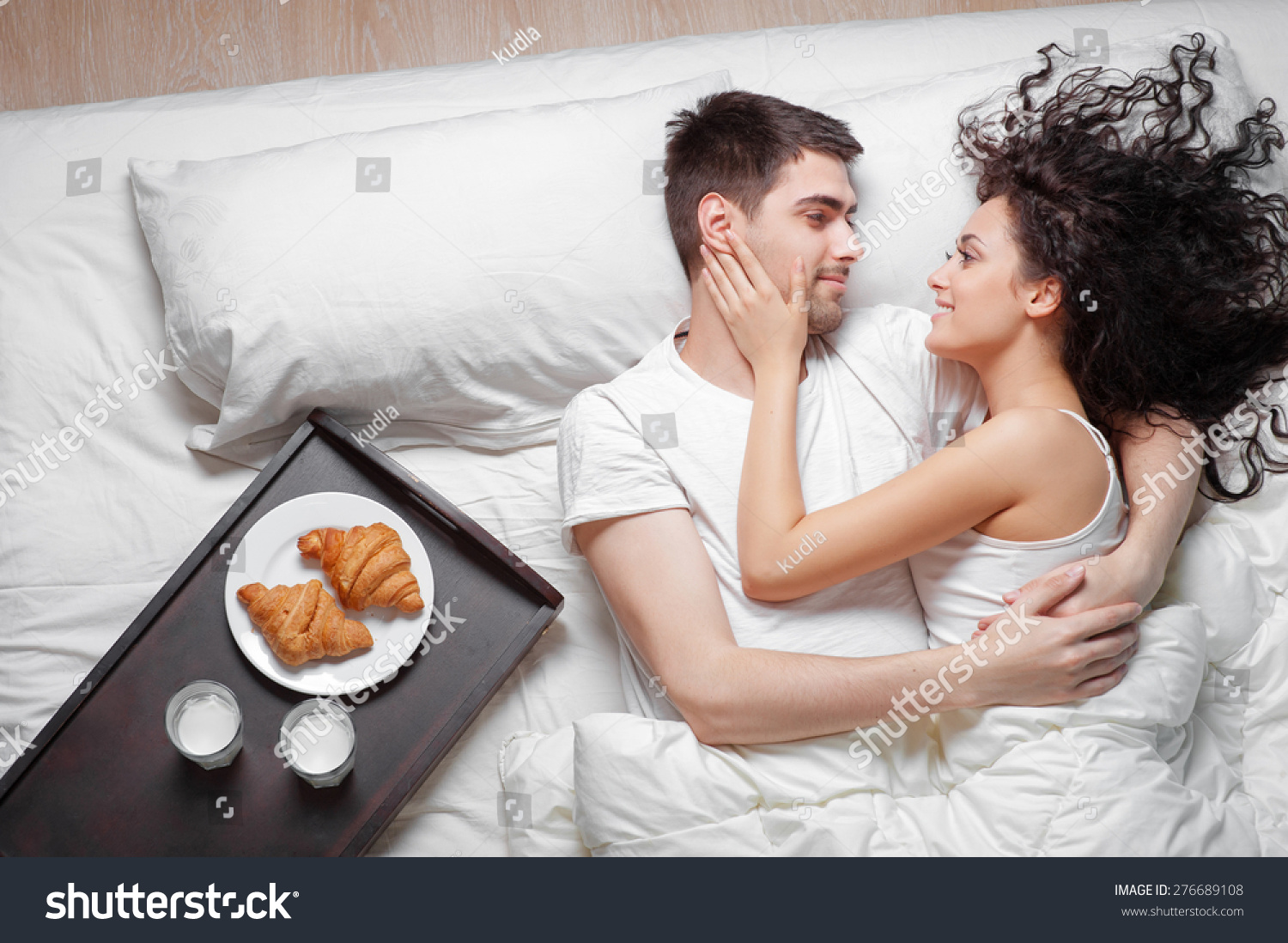 Good Morning Love Comfort Breakfast Bed Stock Photo 27