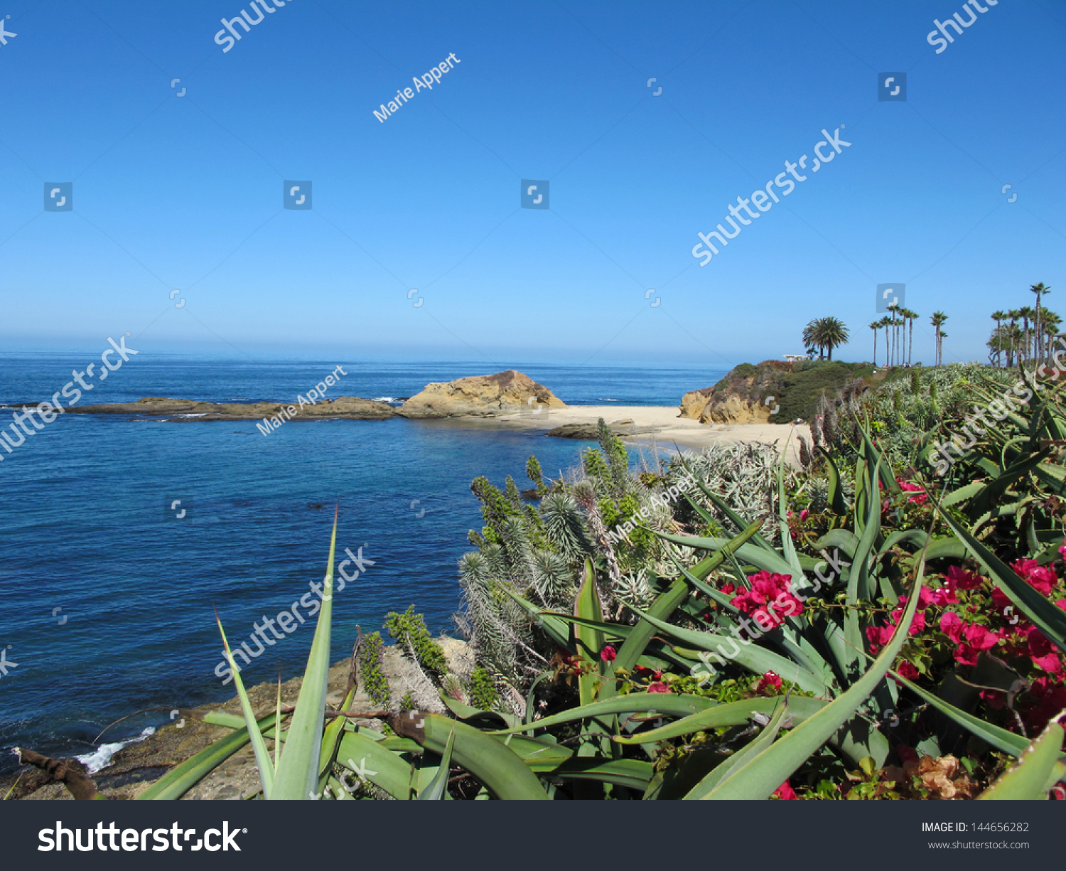 Landscape Featuring Ocean View. Stock Photo