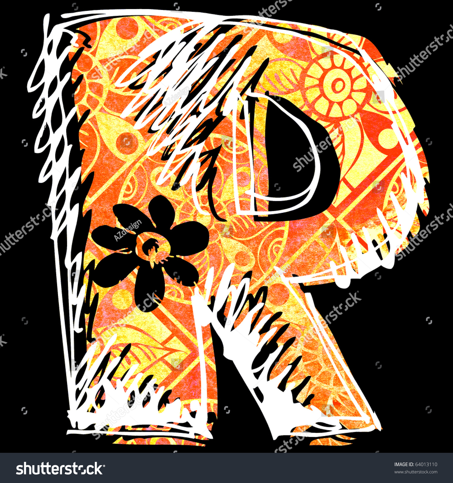 Graffiti Alphabet Hand Drawn Letter R Ilustra Es Stock