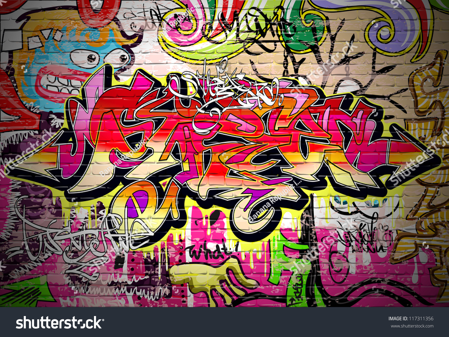 Graffiti Wall Vector Urban Art 117311356 Shutterstock