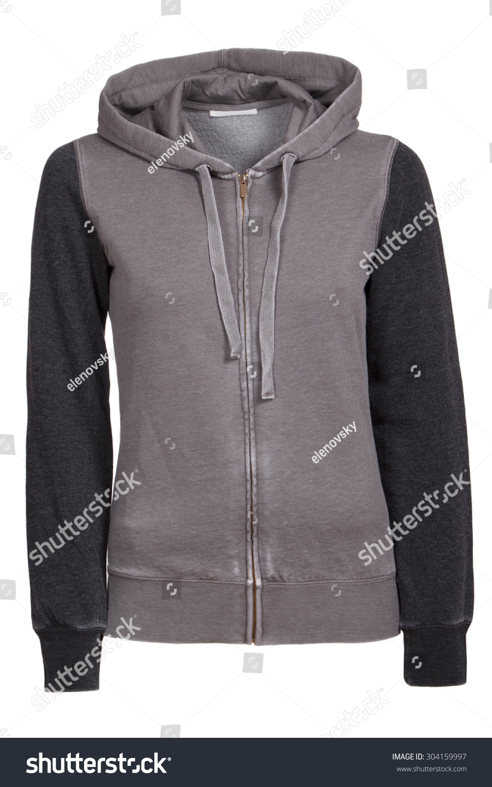 Gray Female Hoodie Stock Photo 304159997 : Shutterstock