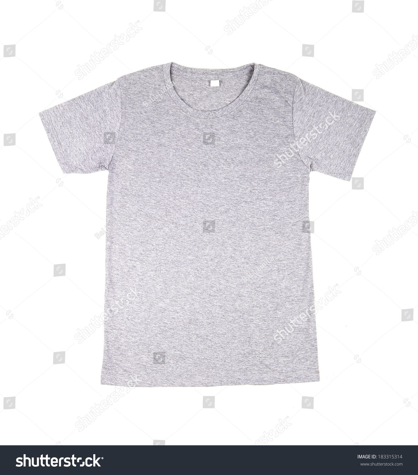 Gray Tshirt Template Front Side On Stock Photo 183315314 - Shutterstock