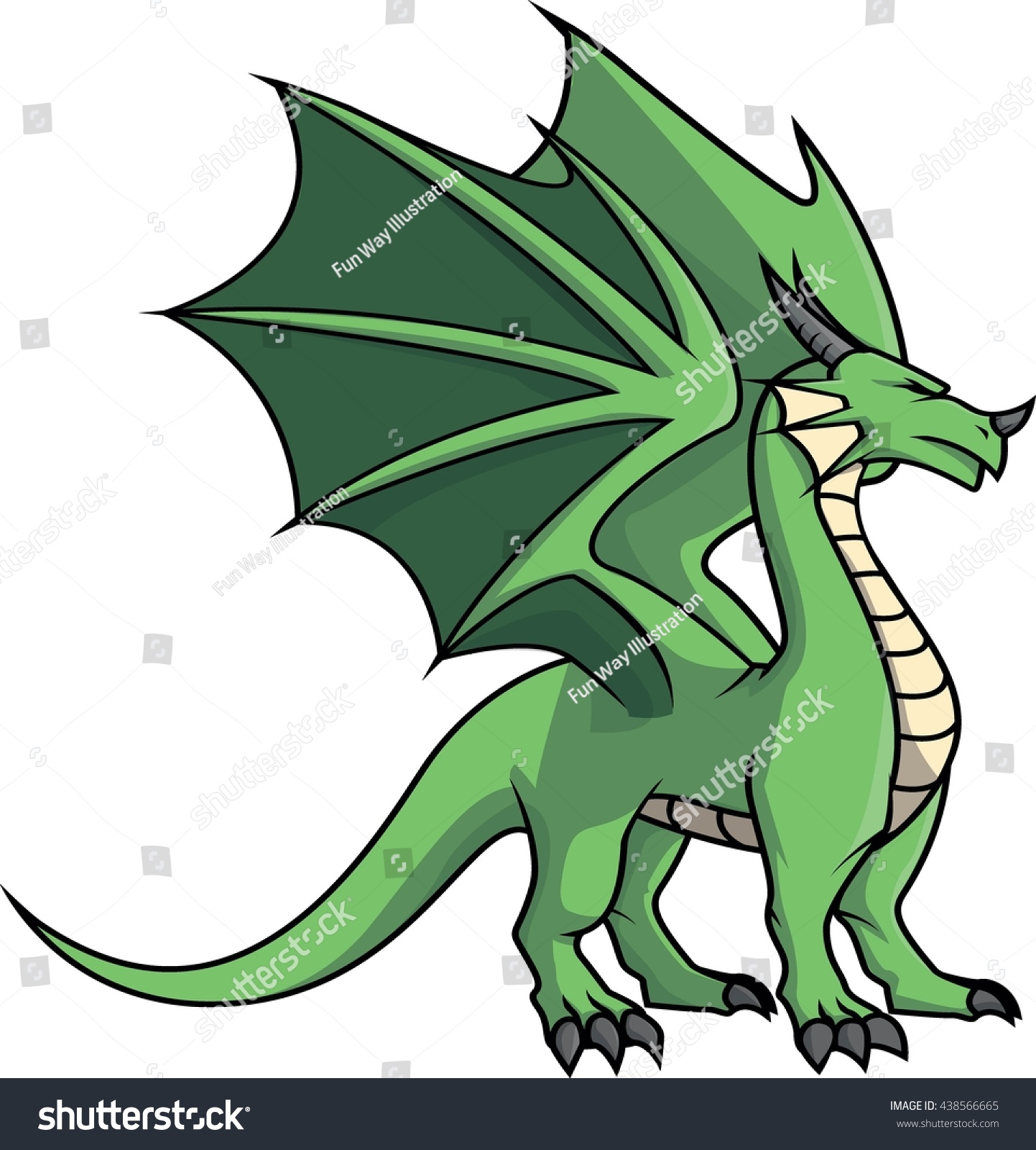 Green Dragon Illustration Design 438566665 Shutterstock