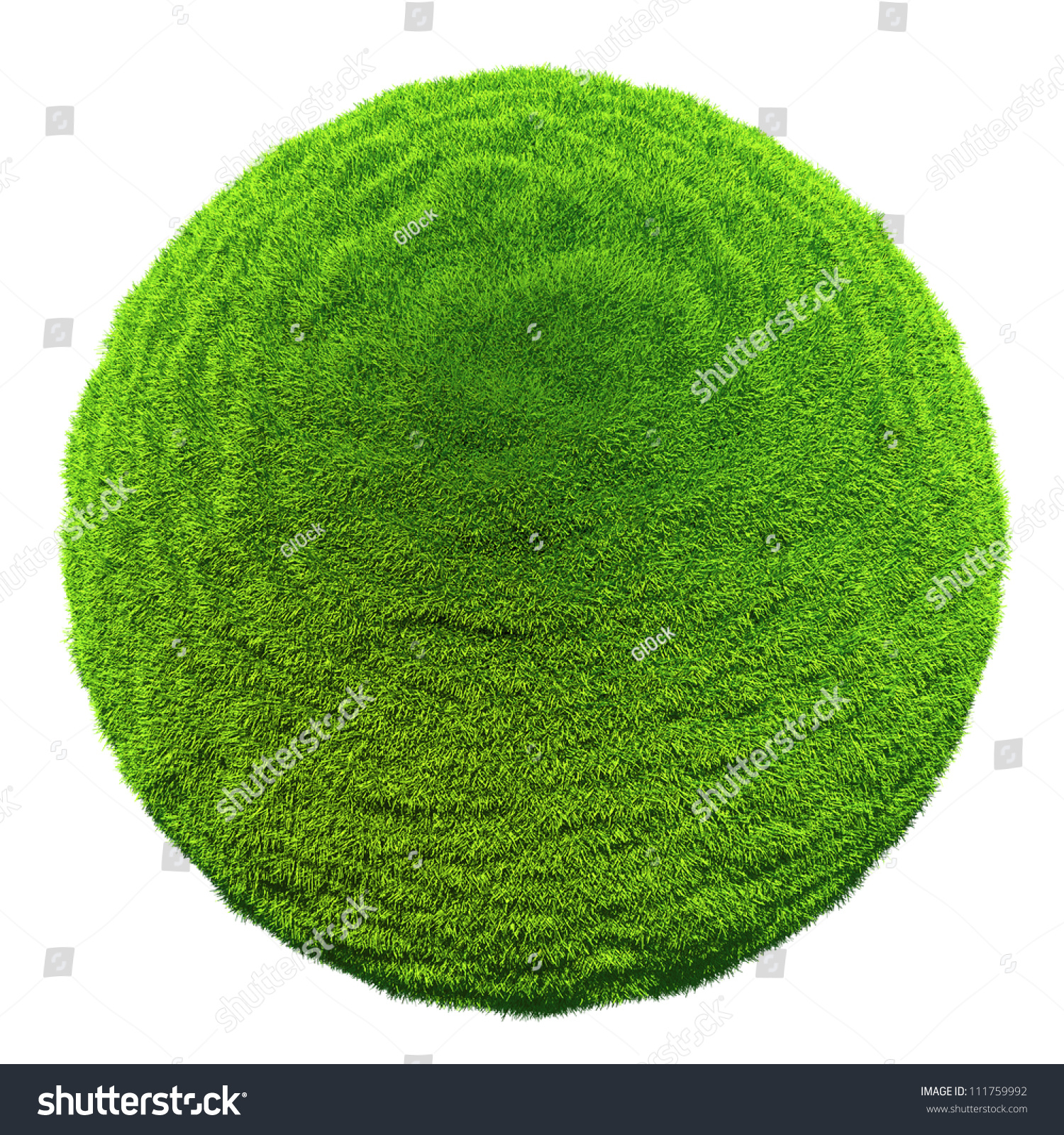 Green Grass Ball Isolated On White Background Stock Photo 111759992