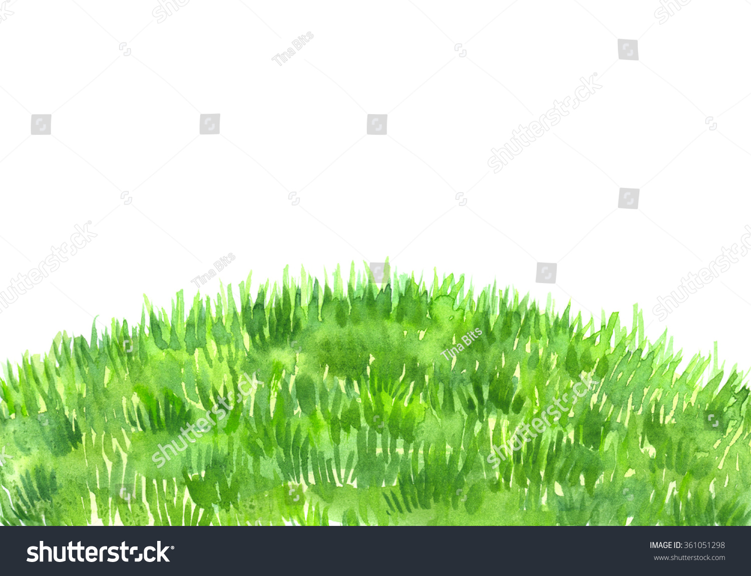 Green Grass Lawn Painted Watercolor On Stock Illustration 361051298