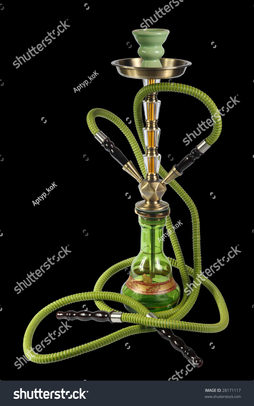 Green Hookah On Black Background Stock Photo 28171117 - Shutterstock