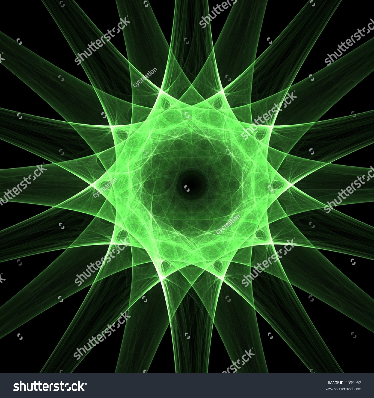 Green sparkling star Green sparkling star