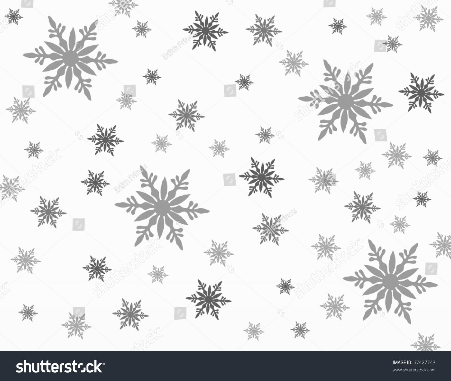 Grey Snowflakes On White Background Stock Illustration 67427743 