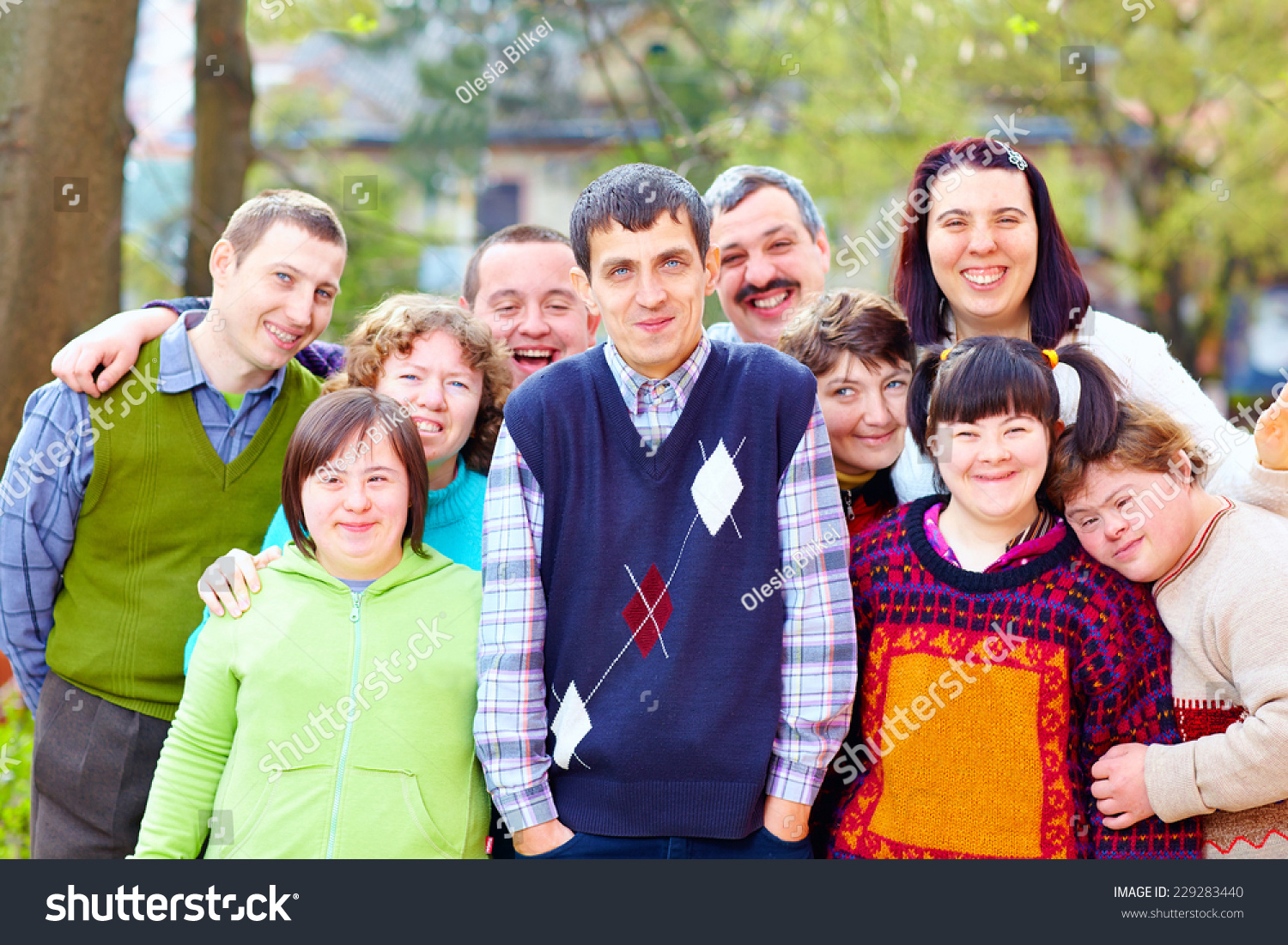 Group Of Happy People With Disabilities Stock Photo 229283440 ...