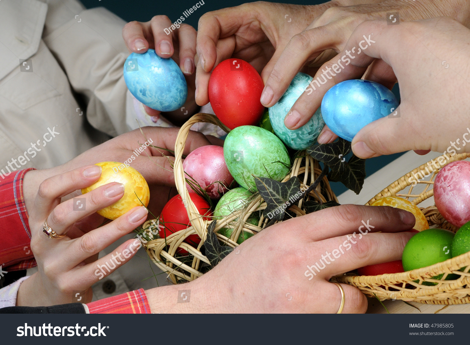 Group Of People Celebrating Easter Holiday Stock Photo 47985805