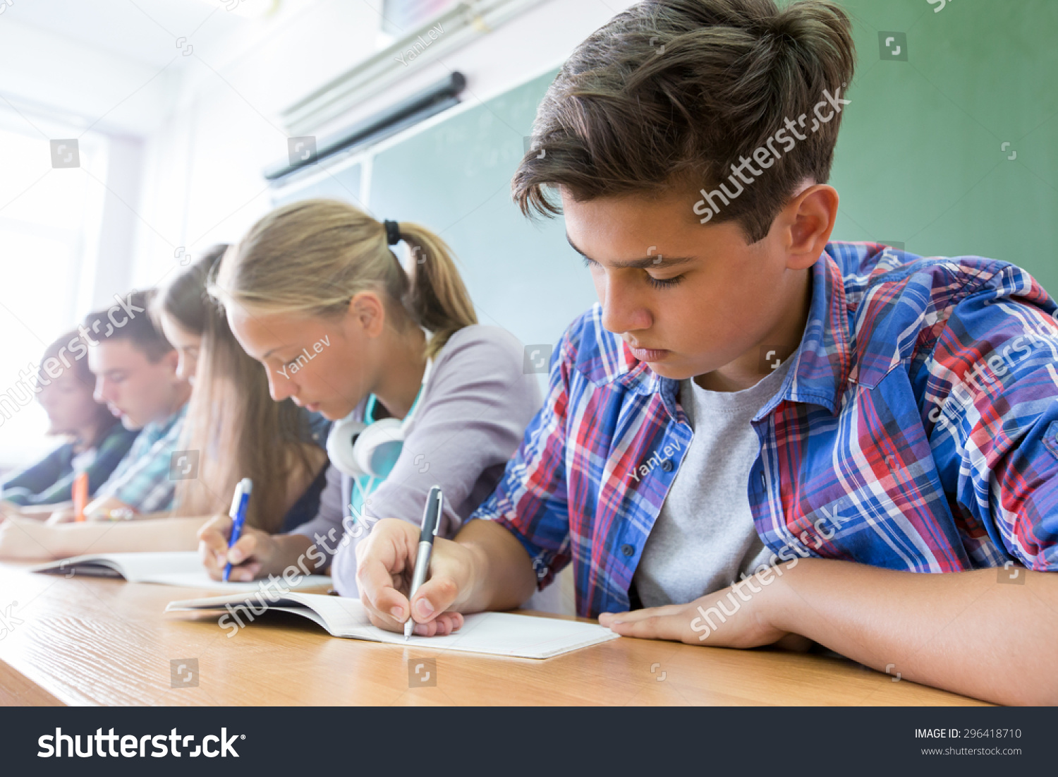 group of students takes the test in class group of students takes the test in class