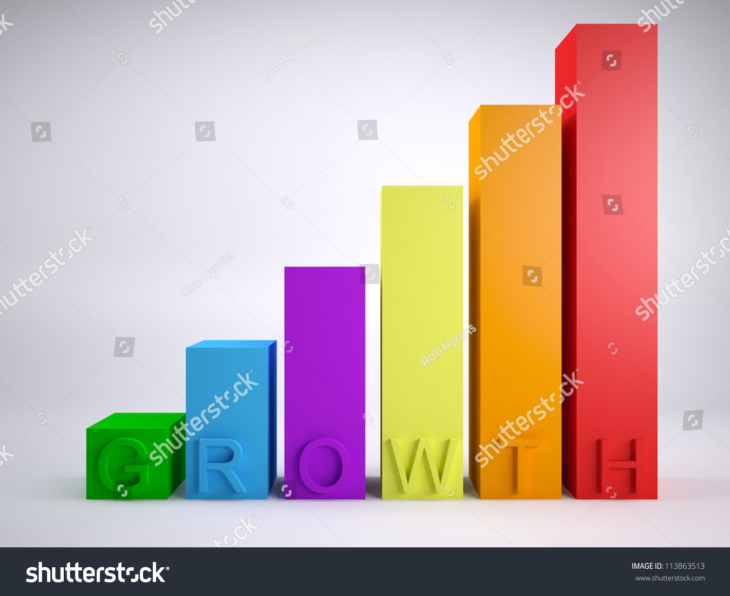 Growth Chart With Growth On The Chart On Plain Background Stock Photo ...