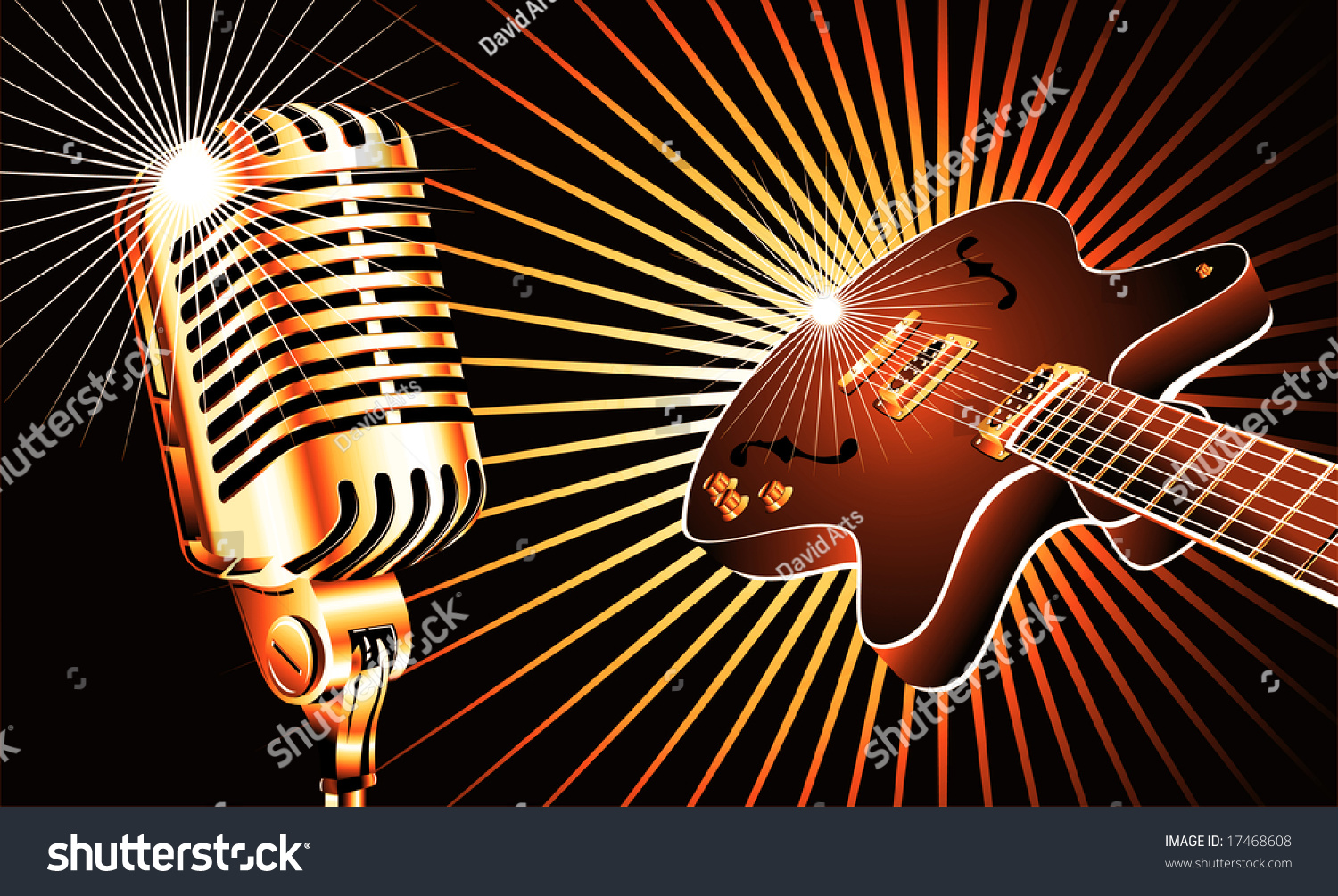 Guitar And Microphone Stock Photo 17468608 Shutterstock