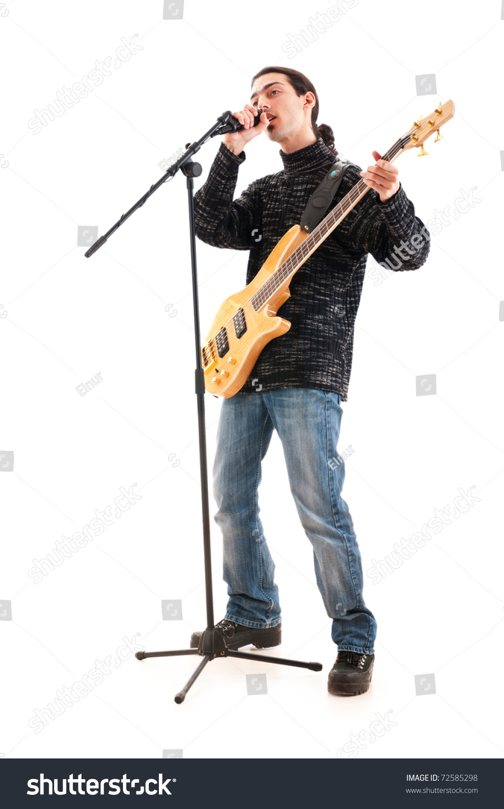 Guitar Player Isolated On The White Background Stock Photo 72585298