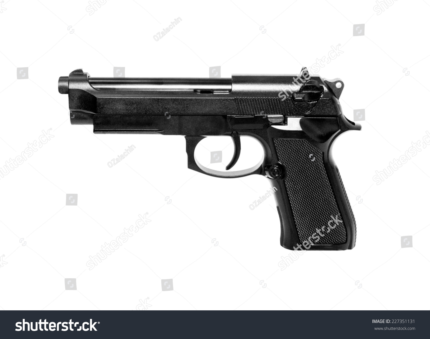 With Gun Isolated On White Background Gun Isolated On White Background Stock Photo 227351131