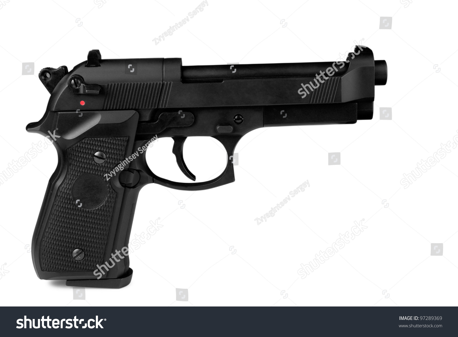 Gun Turn Right Isolated On A White Background Stock Photo 97289369