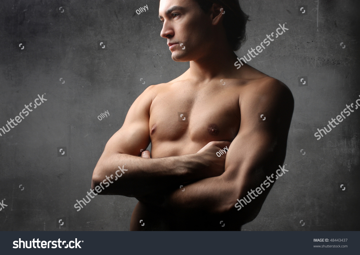 Young Man - Sportsman With A Bare Torso Stock Photo 