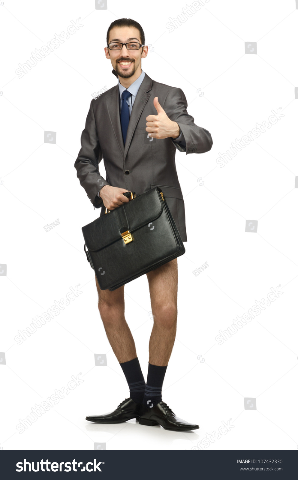 Half Naked Businessman On White Stock Photo Shutterstock