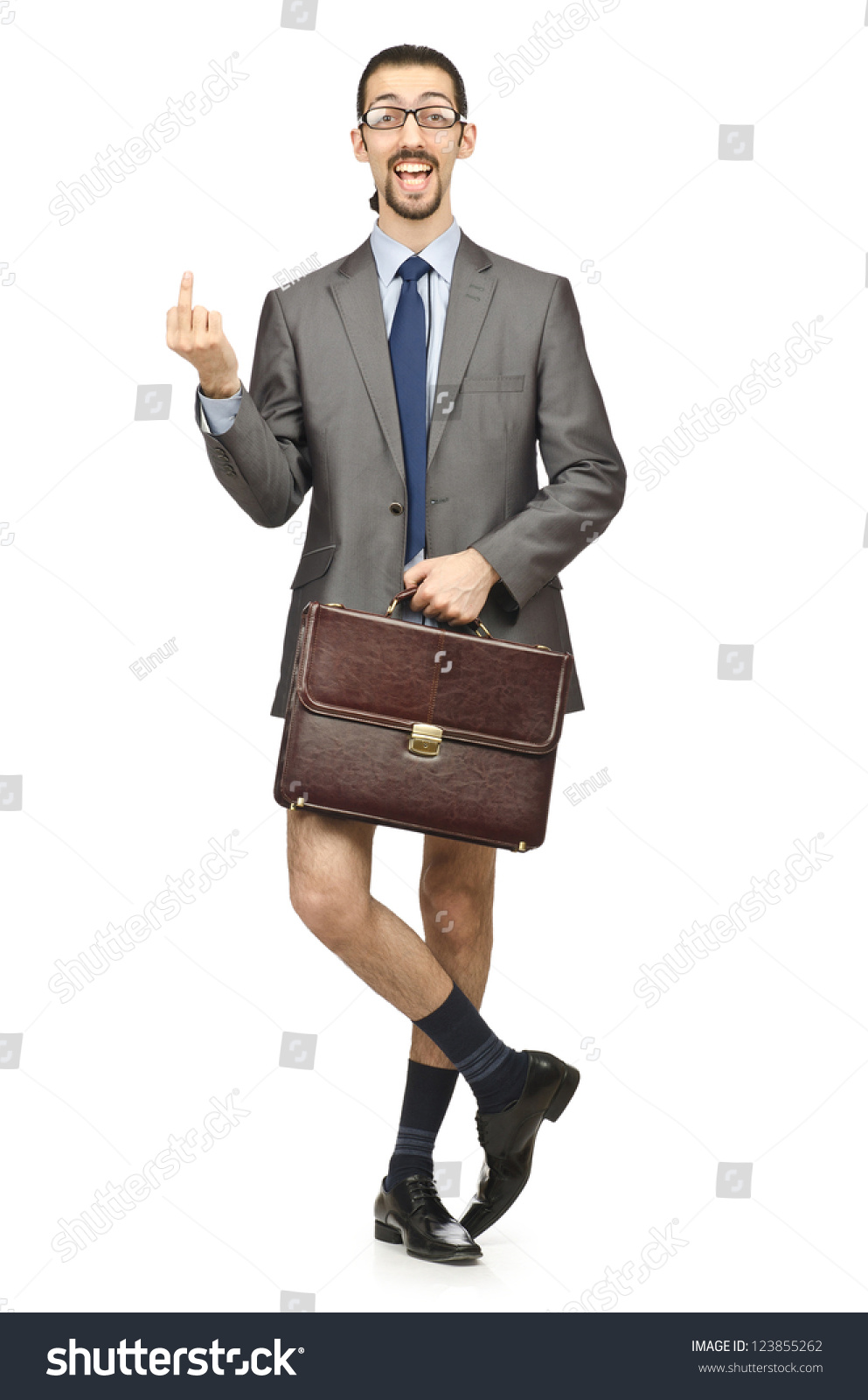 Half Naked Businessman On White Stock Photo Edit Now