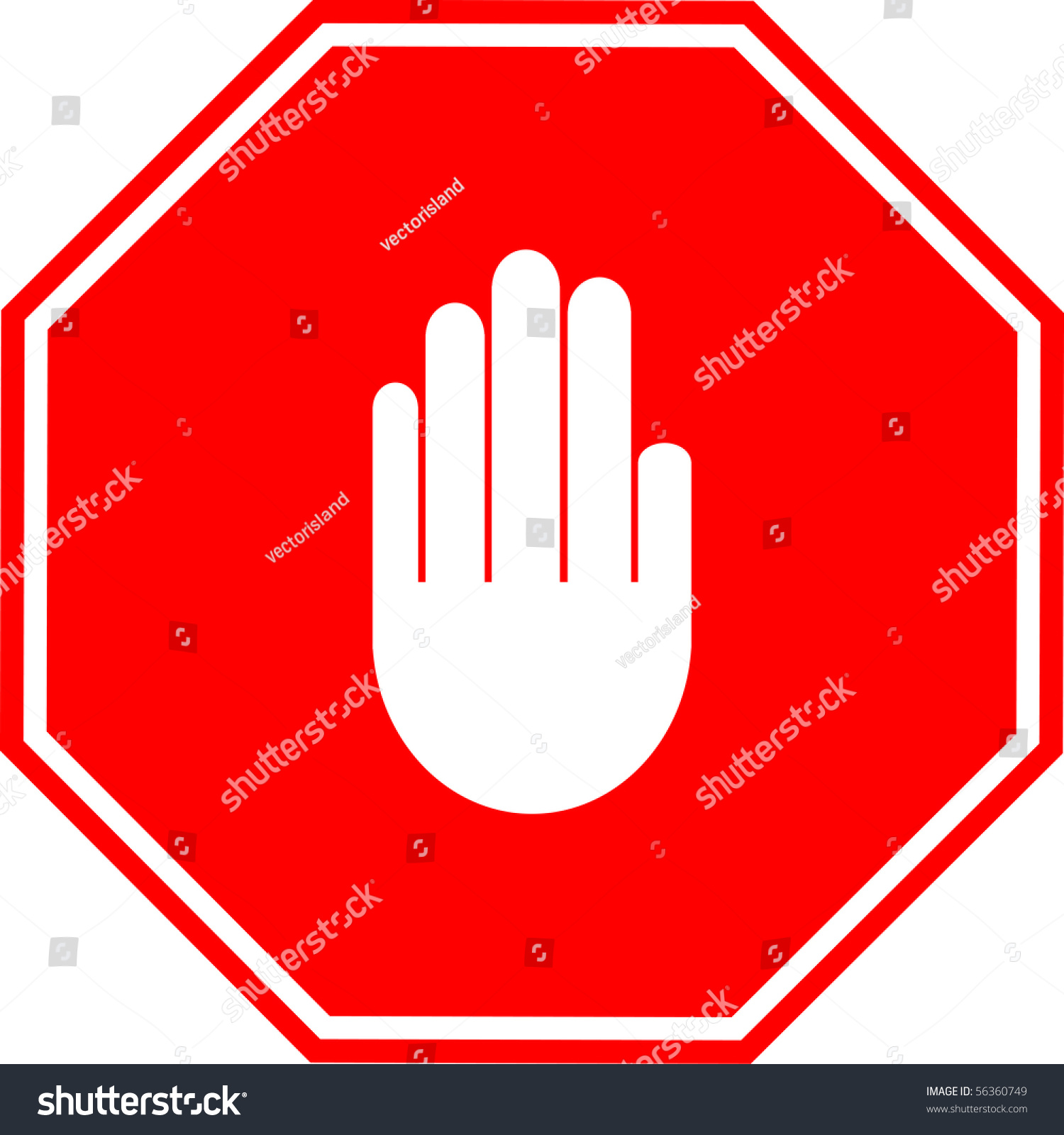 Hand Making Stop Signal Sign Stock Illustration 56360749 - Shutterstock