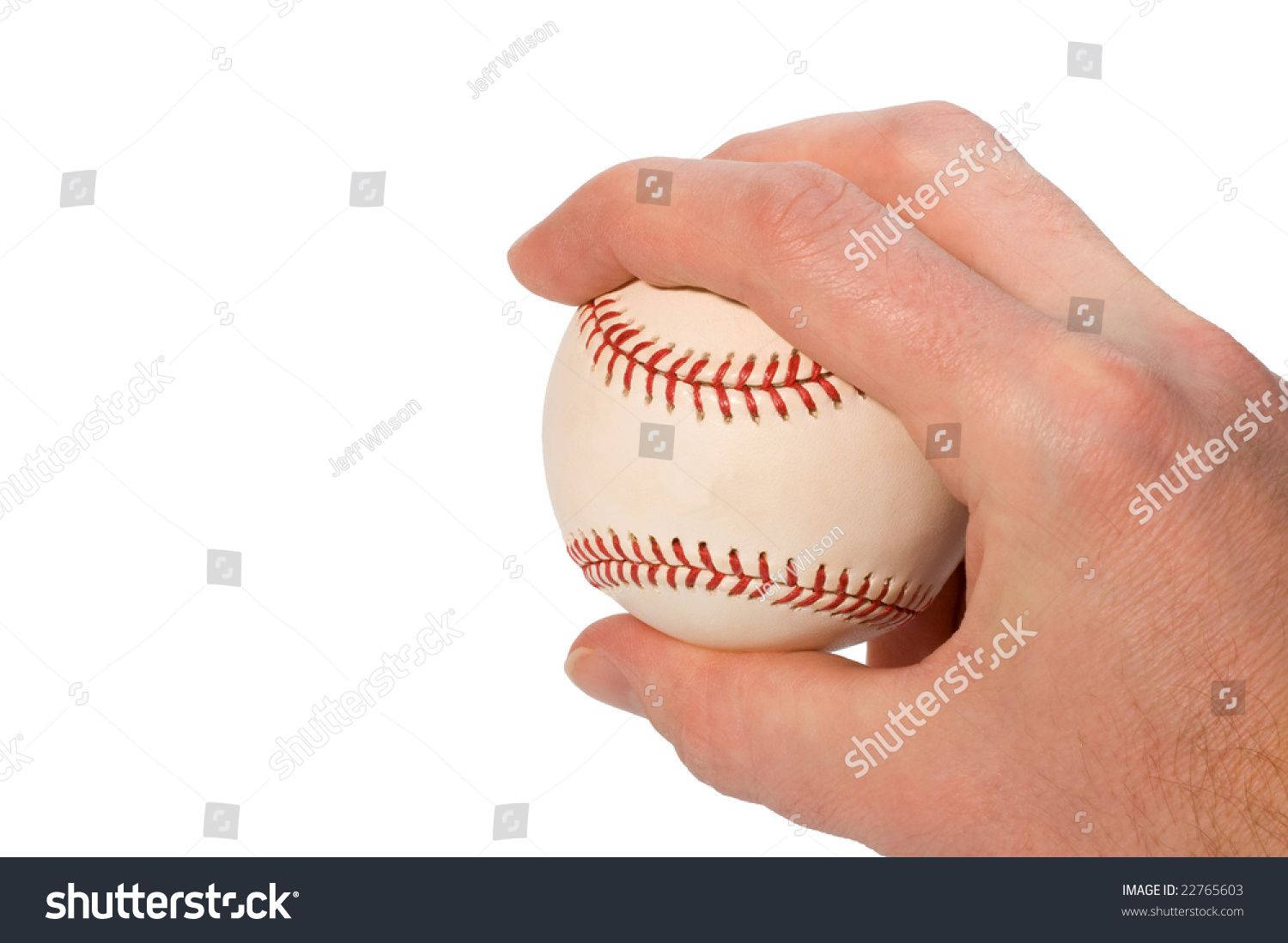 Hand Showing FourSeam Fastball Baseball Grip Isolated On White Stock Photo 22765603 Shutterstock