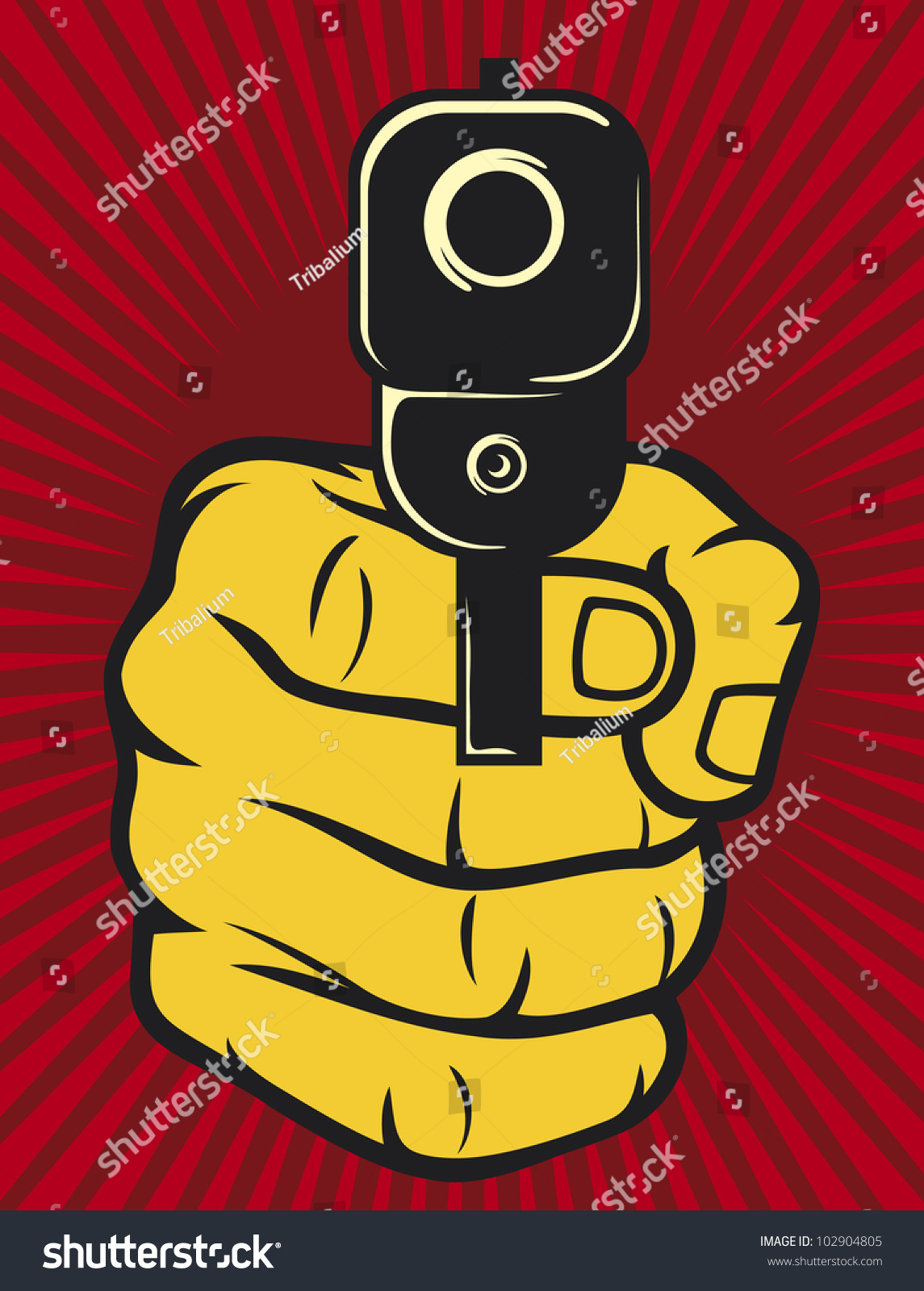 Hand Gun Pistol Pointed Stock Illustration Shutterstock