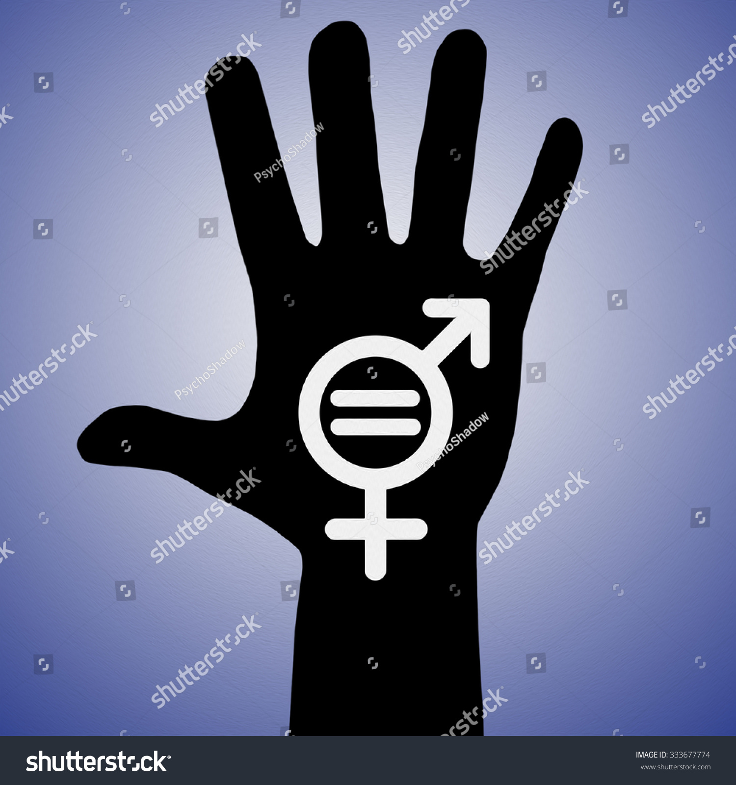 Hand With Male And Female Symbol Gender Equality Human Rights Stock