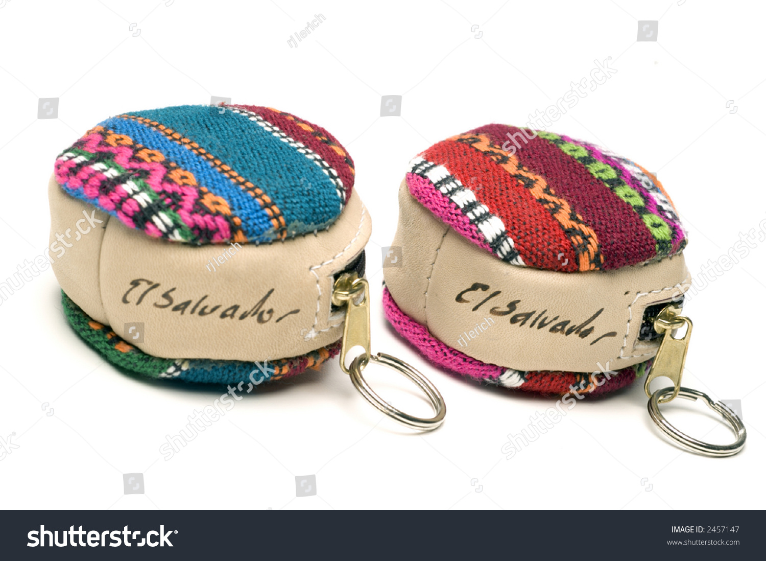 Handmade Souvenir Key Chains Change Purse From El Salvador Stock Photo