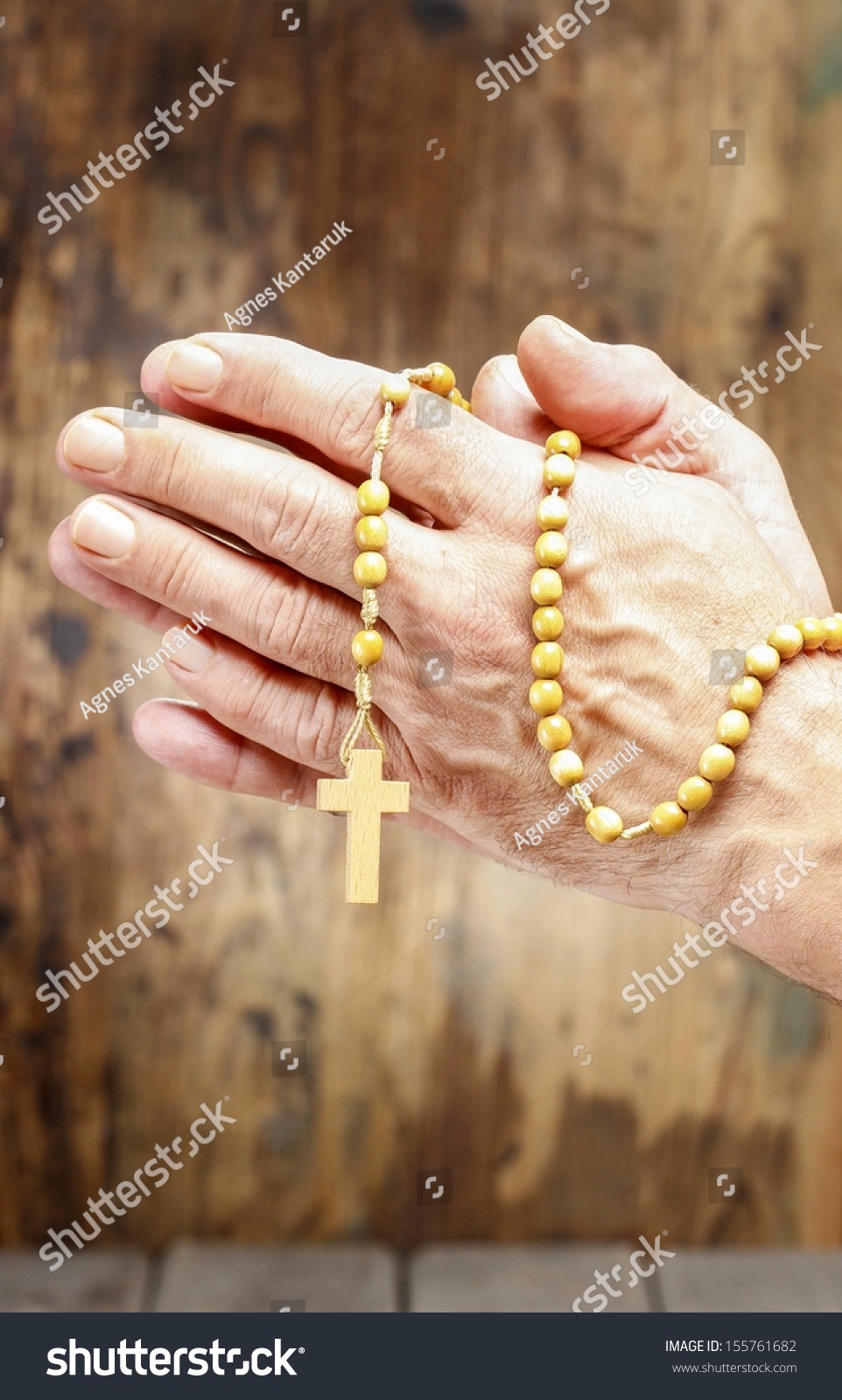 Hands Holding Wooden Rosary Stock Photo Shutterstock