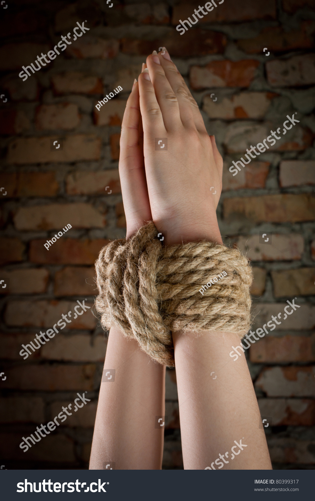 Hands Tied Up With Rope Stock Photo Shutterstock