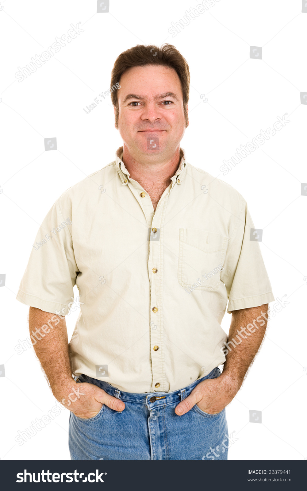 Casually Dressed In His Early Forties Handsome Casually Dressed His Early Stock Photo