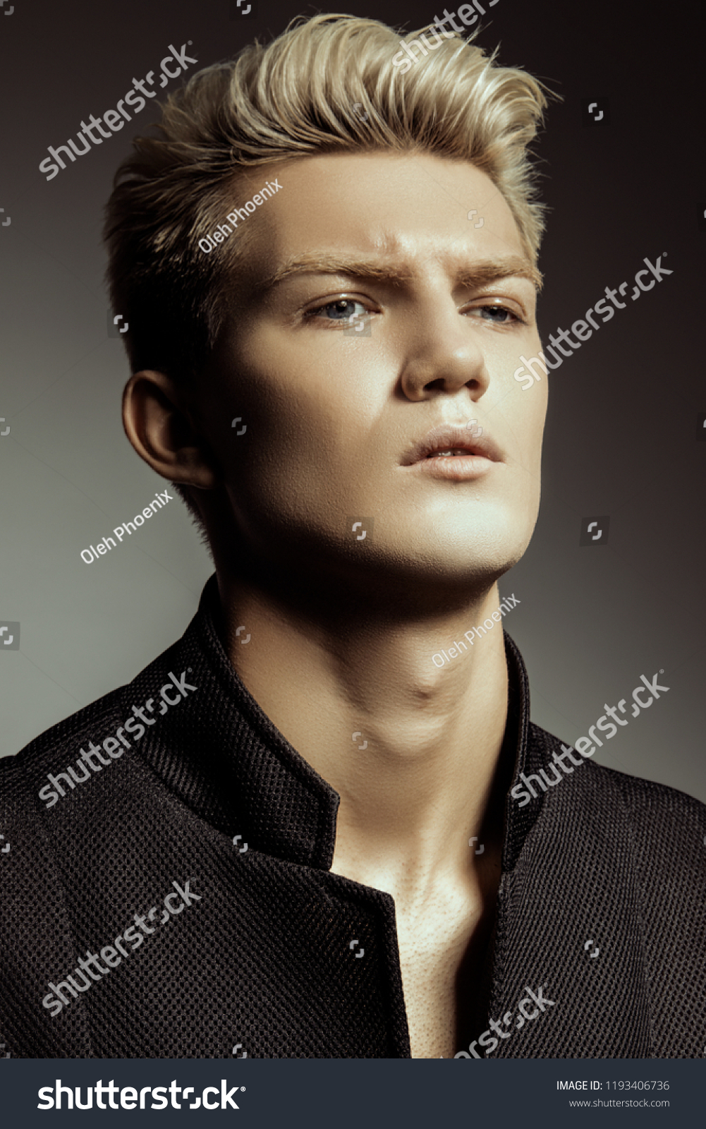 Handsome Stripped Blonde Male Model Wearing Stock Photo Edit Now