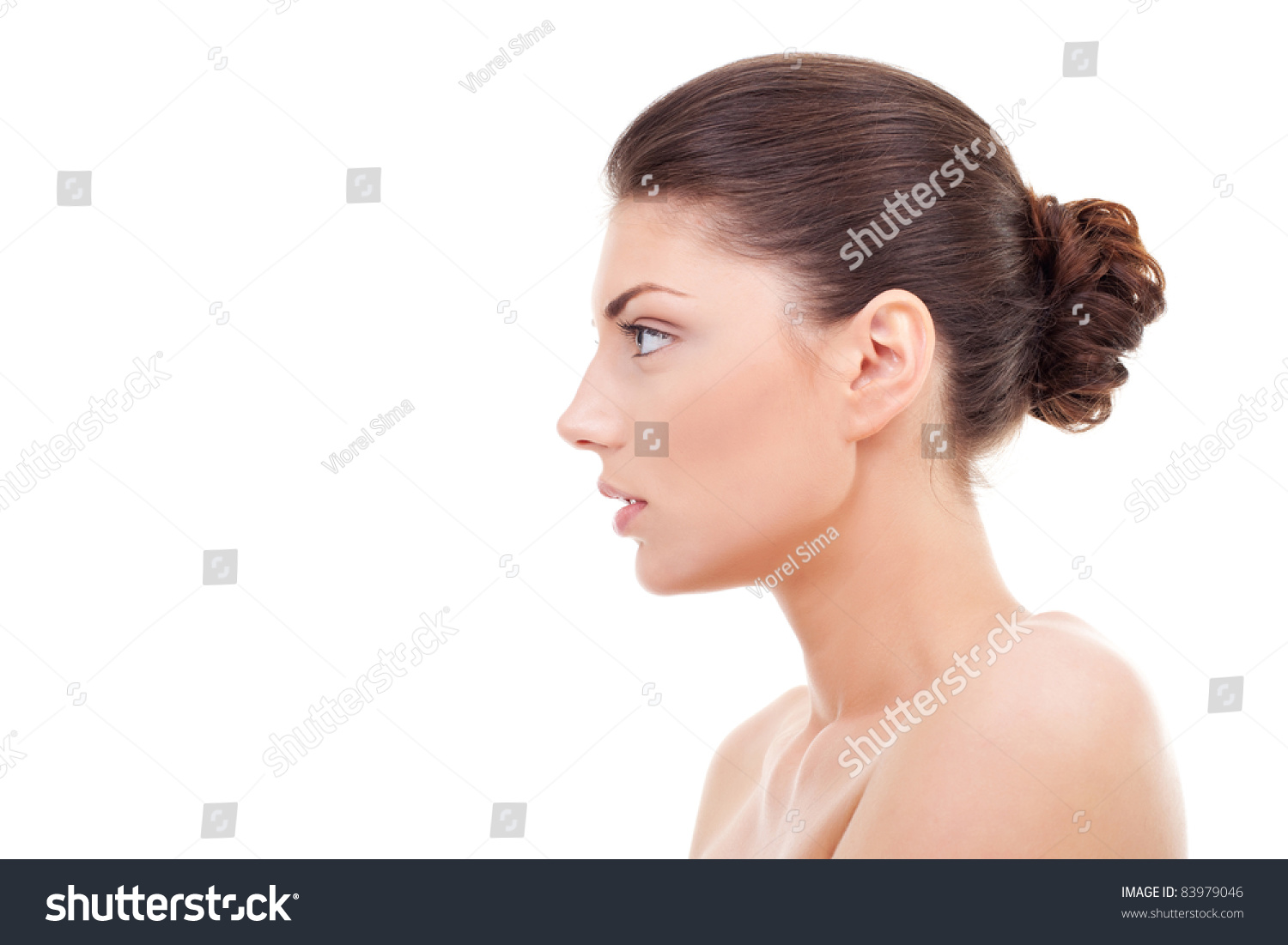 Young Woman With Beauty Face Looking Sideways Stock Photo   Download