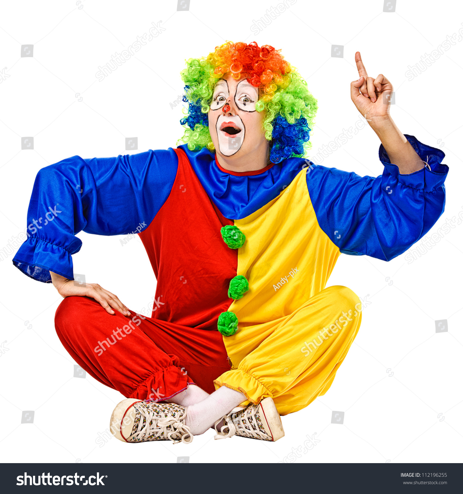 Happy birthday clown has an idea Isolated Happy birthday clown has an idea Isolated