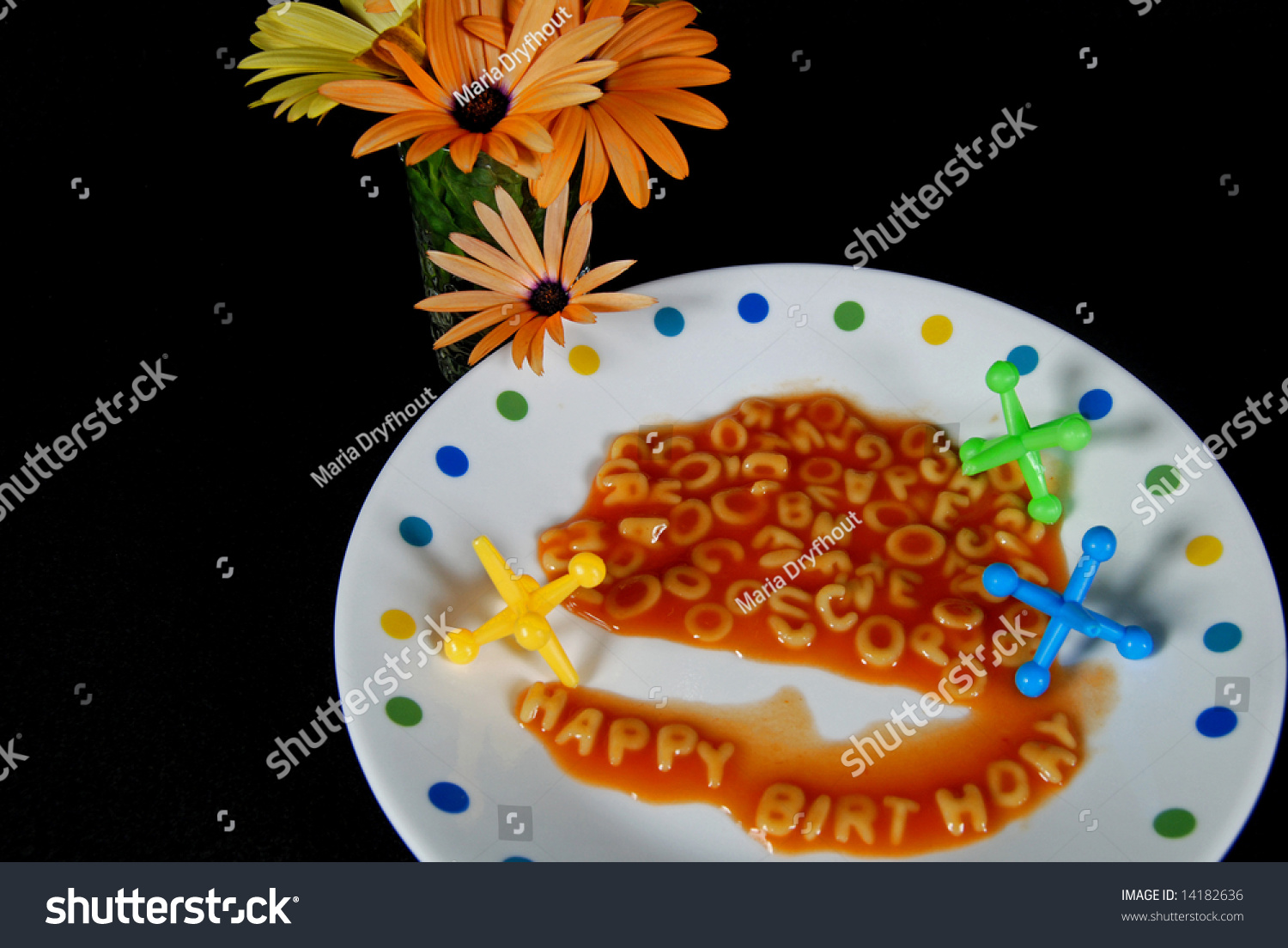 Happy Birthday Message With Pasta Stock Photo 14182636 Shutterstock